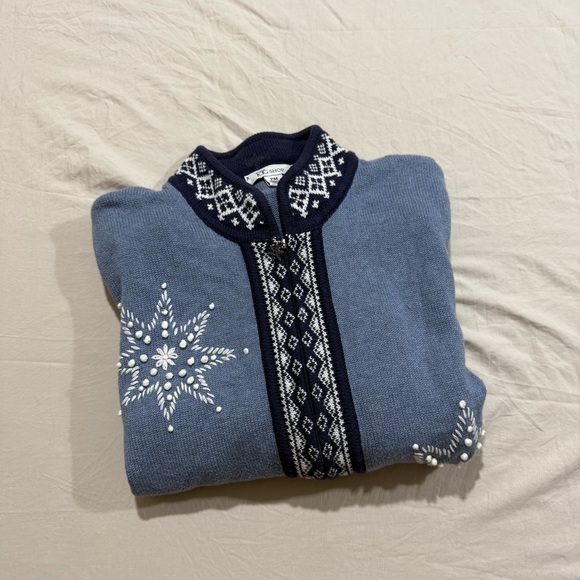 Blue Patterned Sweater - Picture 2 of 4